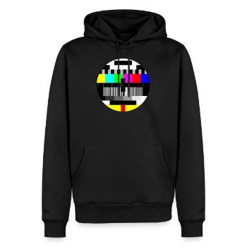 Farbbalken - Farbtestkarte - Männer Premium Bio Hoodie - Schwarz - Vorne - Nico (187cm)