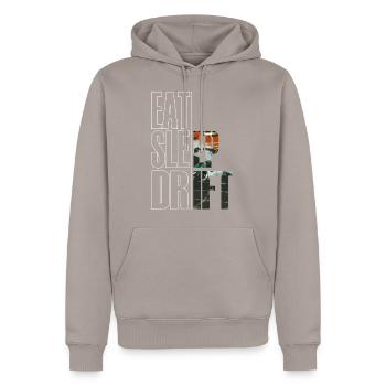 Mangez la dérive du sommeil - Sweat à capuche Premium bio Homme - taupe - Devant - Nico (187cm)