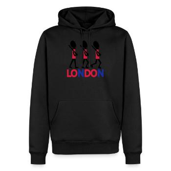 LONDON Text Königin Wache - Männer Premium Bio Hoodie - Schwarz - Vorne - Nico (187cm)