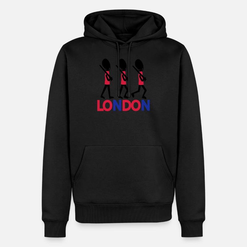 La garde LONDRES texte Reine - Sweat à capuche Premium bio Homme - noir