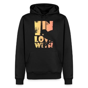 Quail Coot Love - Men’s Premium Organic Hoodie - black - Front - Nico (187cm)