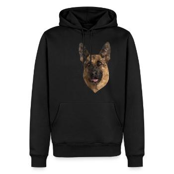 Netter niedriger deutscher Poly Shepard - Männer Premium Bio Hoodie - Schwarz - Vorne - Nico (187cm)