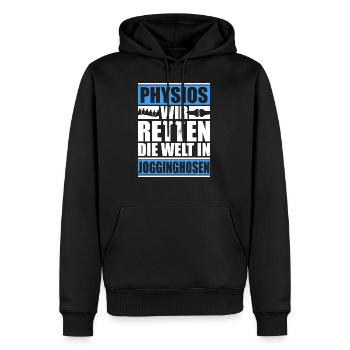 Physiotherapeut Physio Therapie - Männer Premium Bio Hoodie - Schwarz - Vorne - Nico (187cm)