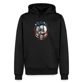 American Fußball-Design - Männer Premium Bio Hoodie - Schwarz - Vorne - Nico (187cm)