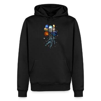 Astronaut Ballons Space Traveler Gift - Men’s Premium Organic Hoodie - black - Front - Nico (187cm)