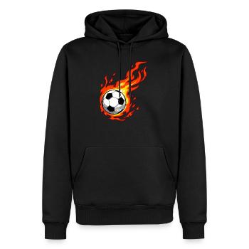 Cadeau de football de jeu de jeu de sport de flammes de football de football de football - Sweat à capuche Premium bio Homme - noir - Devant - Nico (187cm)