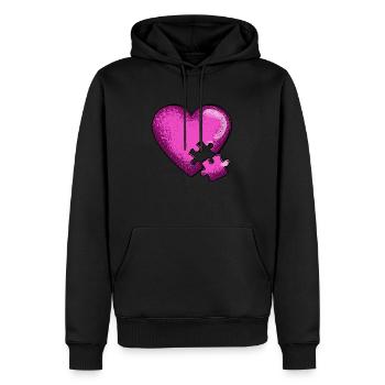 Herz-Puzzle-Liebe, die Sie süßes Geschenk lieben - Männer Premium Bio Hoodie - Schwarz - Vorne - Nico (187cm)