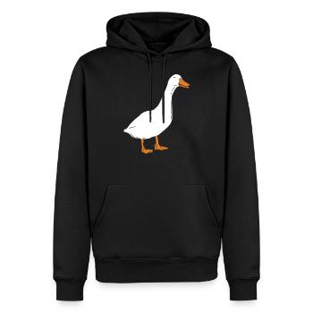 Oie - oies canard oiseau canards cadeaux - Sweat à capuche Premium bio Homme - noir - Devant - Nico (187cm)