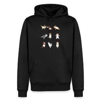 Yoga Cochon d’Inde méditation Yogi Namaste cadeau - Sweat à capuche Premium bio Homme - noir - Devant - Nico (187cm)
