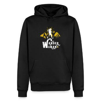 Randonnée Tramp Roam Walk Trek Errer Nature Mont cadeau - Sweat à capuche Premium bio Homme - noir - Devant - Nico (187cm)