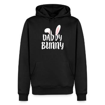 Daddy Bunny Hase Papa Vater Ohren Geschenk Ostern - Männer Premium Bio Hoodie - Schwarz - Vorne - Nico (187cm)