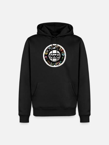 Doodle Art Sticker - Men’s Premium Organic Hoodie - black