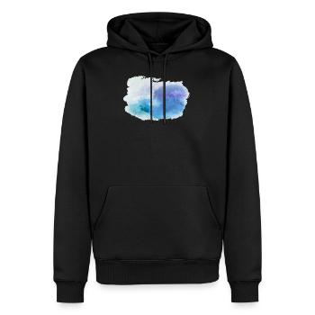 watercolour blue - Sweat à capuche Premium bio Homme - noir - Devant - Nico (187cm)
