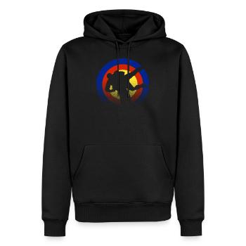 Ringer - Männer Premium Bio Hoodie - Schwarz - Vorne - Nico (187cm)