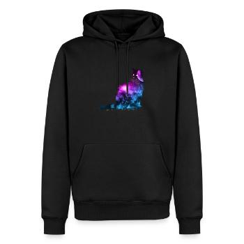 Universe Cat Space Celestial Galaxies Cosmos Gift - Sweat à capuche Premium bio Homme - noir - Devant - Nico (187cm)
