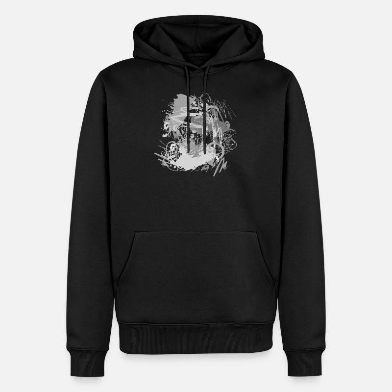 Abstrakt - Männer Premium Bio Hoodie - Schwarz