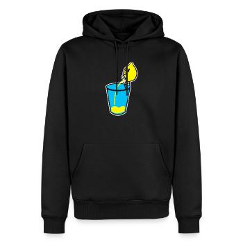Verre Boisson Citron Fruits Healthyfood Snack Cadeau - Sweat à capuche Premium bio Homme - noir - Devant - Nico (187cm)
