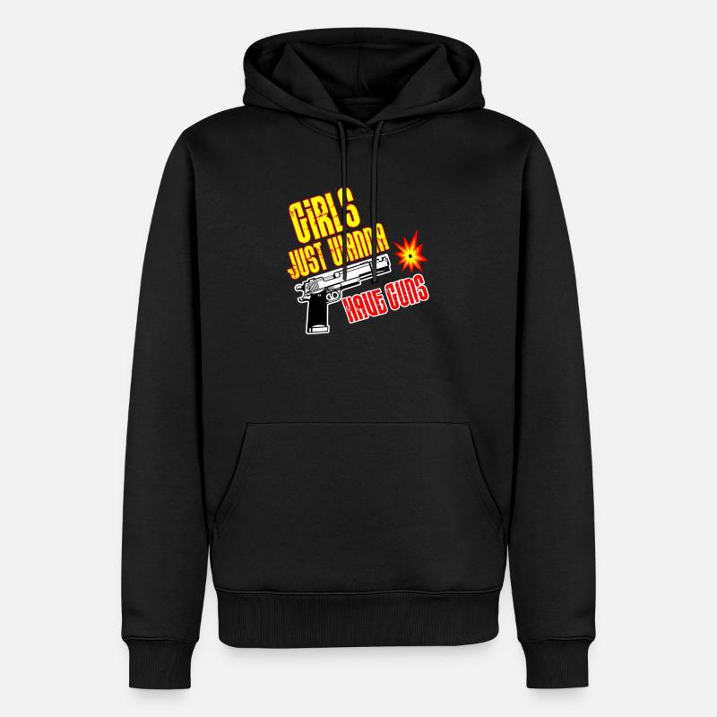 Mädchen-Gewehr-Kugel-Waffen-Kugel-Pistolen-Geschenk - Männer Premium Bio Hoodie - Schwarz