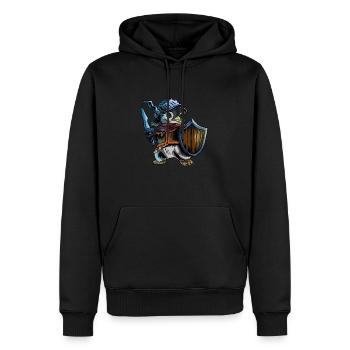 Chevalier pingouin guerrier épée cavalier cavalier cadeau - Sweat à capuche Premium bio Homme - noir - Devant - Nico (187cm)