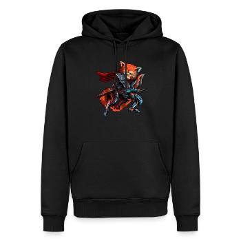 Ritter Roter Panda Kavalier Schwert Edler Krieger Geschenk - Männer Premium Bio Hoodie - Schwarz - Vorne - Nico (187cm)