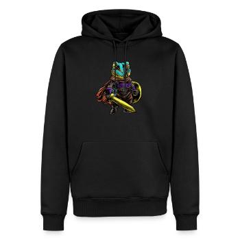 Chevalier Grenouille Bouclier Guerrier Épée Cavalier Cadeau - Sweat à capuche Premium bio Homme - noir - Devant - Nico (187cm)