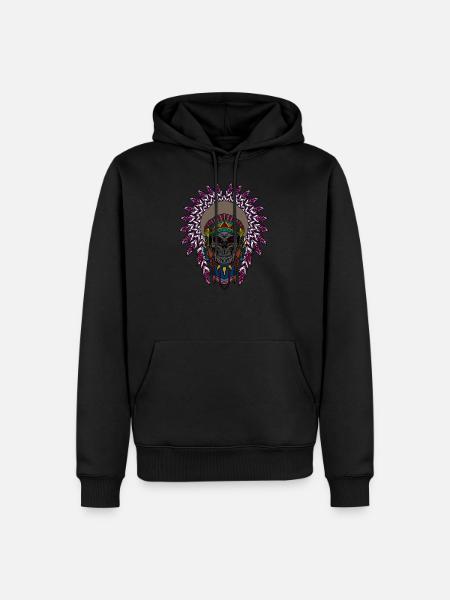 Indian Skull Skeleton Gift - Men’s Premium Organic Hoodie - black