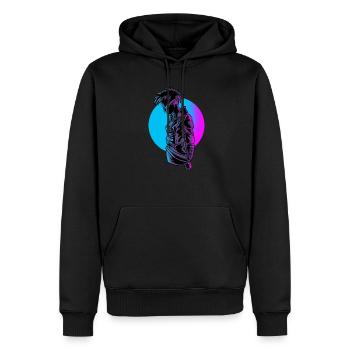 Cyborg-Mädchen-Roboter-Robotik-Rover-Android-Robo-Geschenk - Männer Premium Bio Hoodie - Schwarz - Vorne - Nico (187cm)