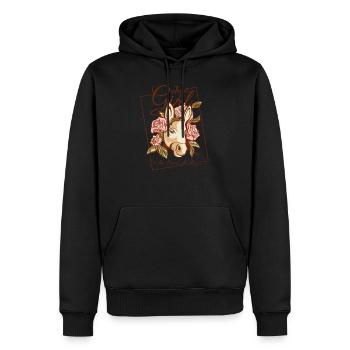 Esel Maultier Muli Blumen Mädchen Burro Geschenk - Männer Premium Bio Hoodie - Schwarz - Vorne - Nico (187cm)