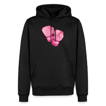 Boxe Combat de poing rose boxe punch cadeau - Sweat à capuche Premium bio Homme - noir - Devant - Nico (187cm)