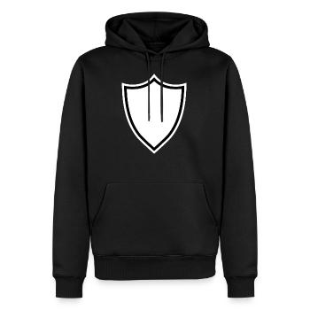 coat of arms - Men’s Premium Organic Hoodie - black - Front - Nico (187cm)