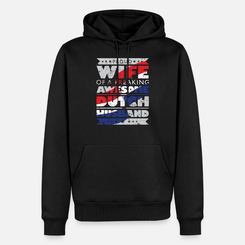 Fière épouse d'un Hollandais - Sweat à capuche Premium bio Homme - noir