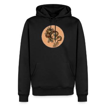Dragon - Männer Premium Bio Hoodie - Schwarz - Vorne - Nico (187cm)
