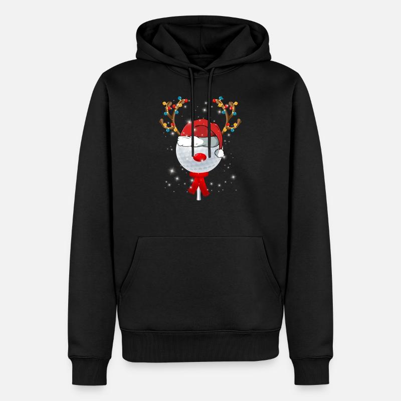Weihnachtsgolfball - Männer Premium Bio Hoodie - Schwarz