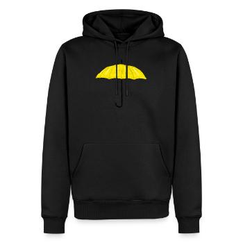 Gelber Regenschirm - Männer Premium Bio Hoodie - Schwarz - Vorne - Nico (187cm)