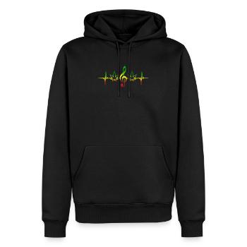 Heartbeat Reggae Ganja Jamaica Rasta Weed Tee - Männer Premium Bio Hoodie - Schwarz - Vorne - Nico (187cm)