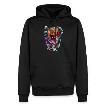 Idée de cadeau de carpe japonaise de tatouage japonais de poisson de Koi - Sweat à capuche Premium bio Homme - noir - Devant - Nico (187cm)