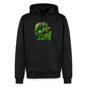 Cadeau tropical de lézard cool animal caméléon jungle - Sweat à capuche Premium bio Homme - noir - Devant - Nico (187cm)
