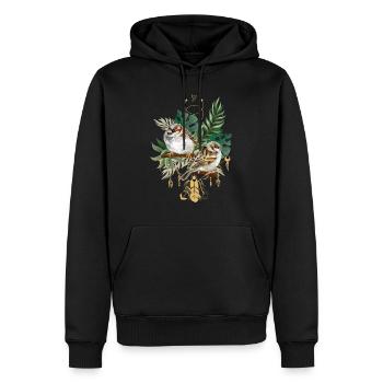 Tropische Blume Vogel Sommer Geschenk Meditation - Männer Premium Bio Hoodie - Schwarz - Vorne - Nico (187cm)