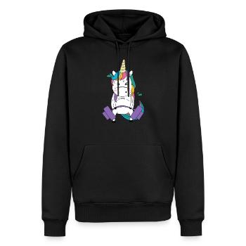 Cadeau de licorne Deadlift Unicorn Fitness - Sweat à capuche Premium bio Homme - noir - Devant - Nico (187cm)