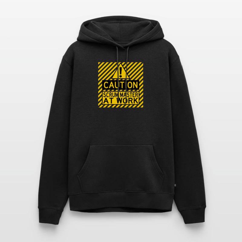 caution scrum master at work Men’s Premium Organic Hoodie
