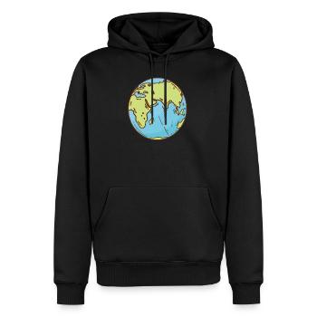 Weltkarte Erde Globus Erdkugel Symbol Kontinente - Männer Premium Bio Hoodie - Schwarz - Vorne - Nico (187cm)