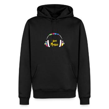 Love Music - Männer Premium Bio Hoodie - Schwarz - Vorne - Nico (187cm)
