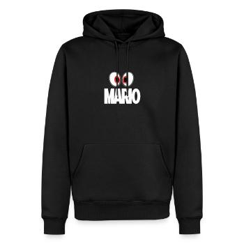 MARIO - Men’s Premium Organic Hoodie - black - Front - Nico (187cm)
