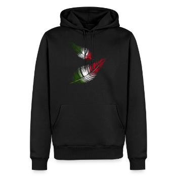 italienische Federn in rot weiß und grün - Männer Premium Bio Hoodie - Schwarz - Vorne - Nico (187cm)