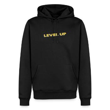 LEVEL UP - Sweat à capuche Premium bio Homme - noir - Devant - Nico (187cm)