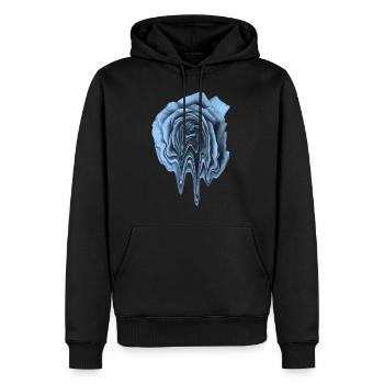 blaue Rose flüssige Blume Geschenkidee Frau - Männer Premium Bio Hoodie - Schwarz - Vorne - Nico (187cm)