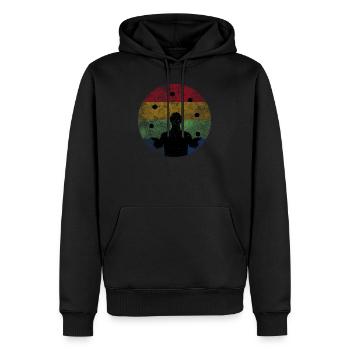 Jonglieren Vintage - Männer Premium Bio Hoodie - Schwarz - Vorne - Nico (187cm)