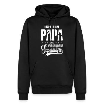Vatertag Papa Superheld Statement bester Vater - Männer Premium Bio Hoodie - Schwarz - Vorne - Nico (187cm)