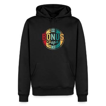 Bonus Papa Bester Bonuspapa Bonusvater T-Shirt - Männer Premium Bio Hoodie - Schwarz - Vorne - Nico (187cm)
