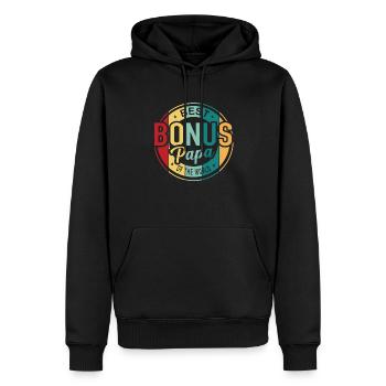 Bonus Papa Bester Bonuspapa Bonusvater T-Shirt - Männer Premium Bio Hoodie - Schwarz - Vorne - Nico (187cm)